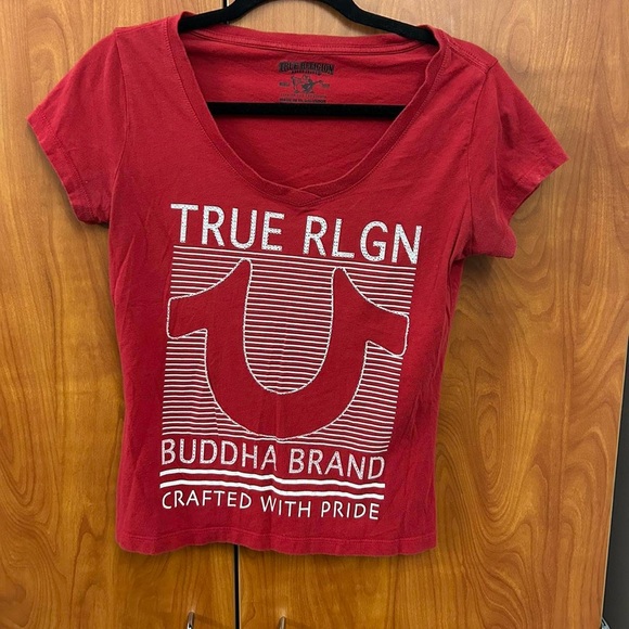 True Religion Red Buddha Brand Tee - Picture 1 of 4